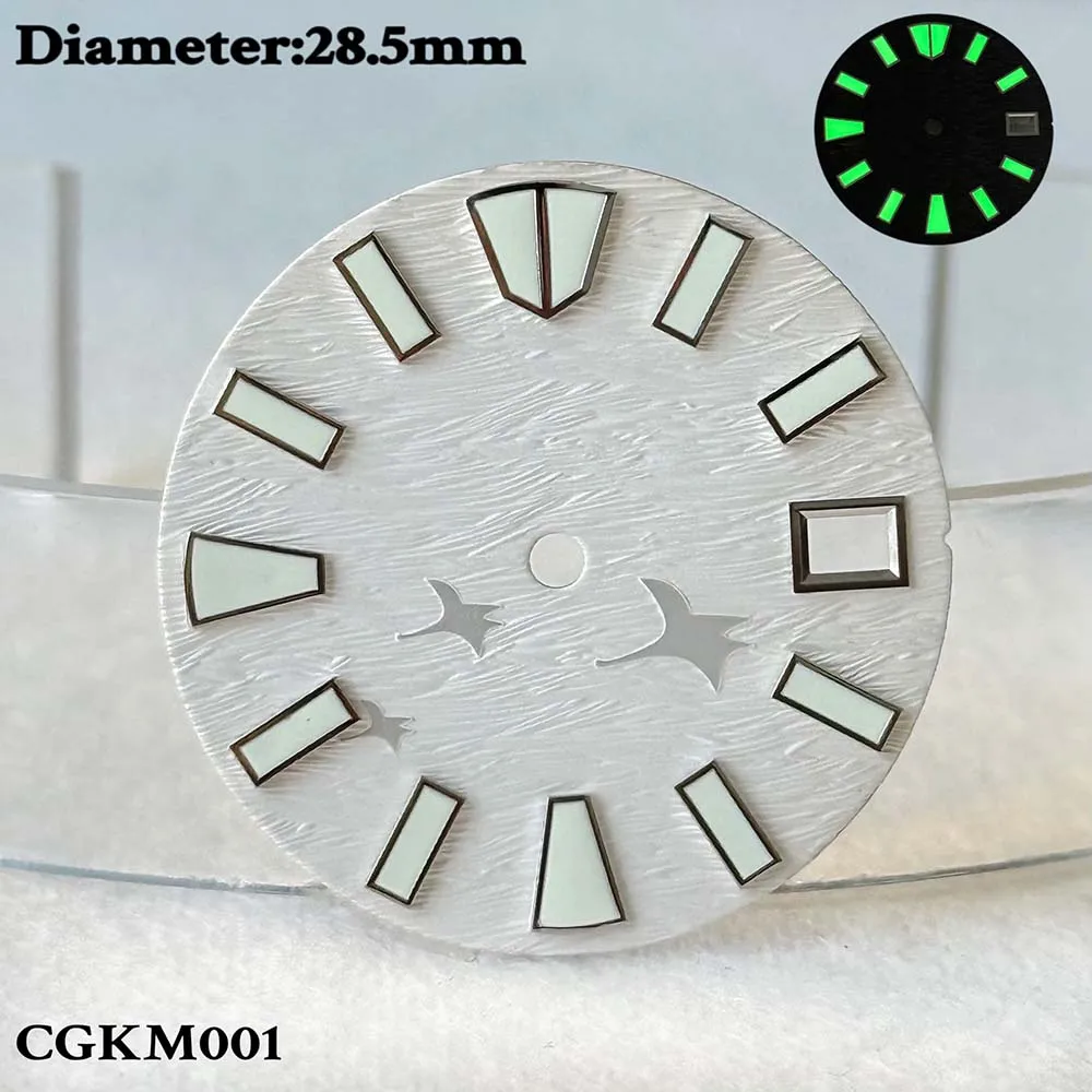 28.5mm Green Night Light Warrior Ocean N H35 Aseptic Dial Watch Accessories Customized Watch No Logo