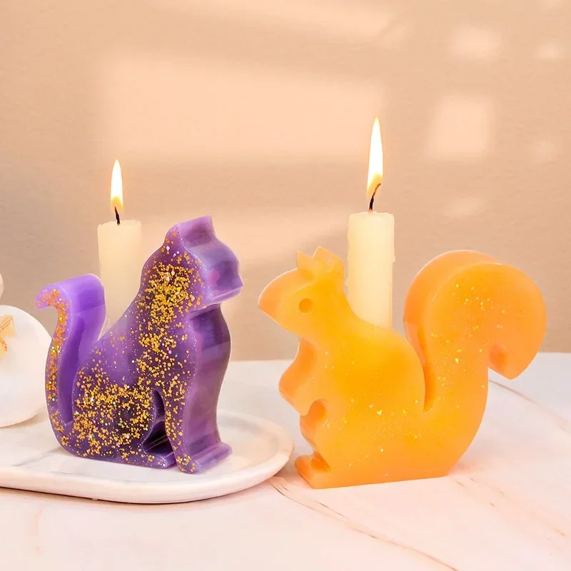 Diy Squirrel Kitten Aroma Candle Silicone Mould