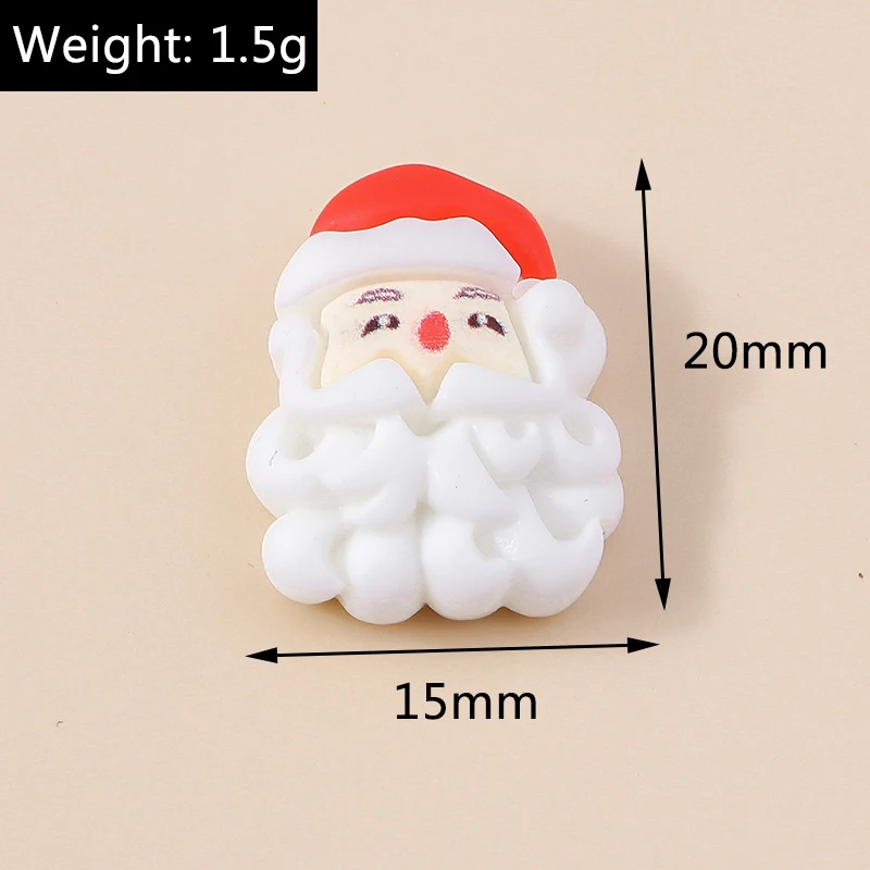Leslie 10 Stück 22 x 19 mm niedliche Harz-Weihnachtskeks-Lebkuchenmann-Charms mit flacher Rückseite, Cabochon für DIY-Schmuckherstellung, Haarspangen – Detail 7