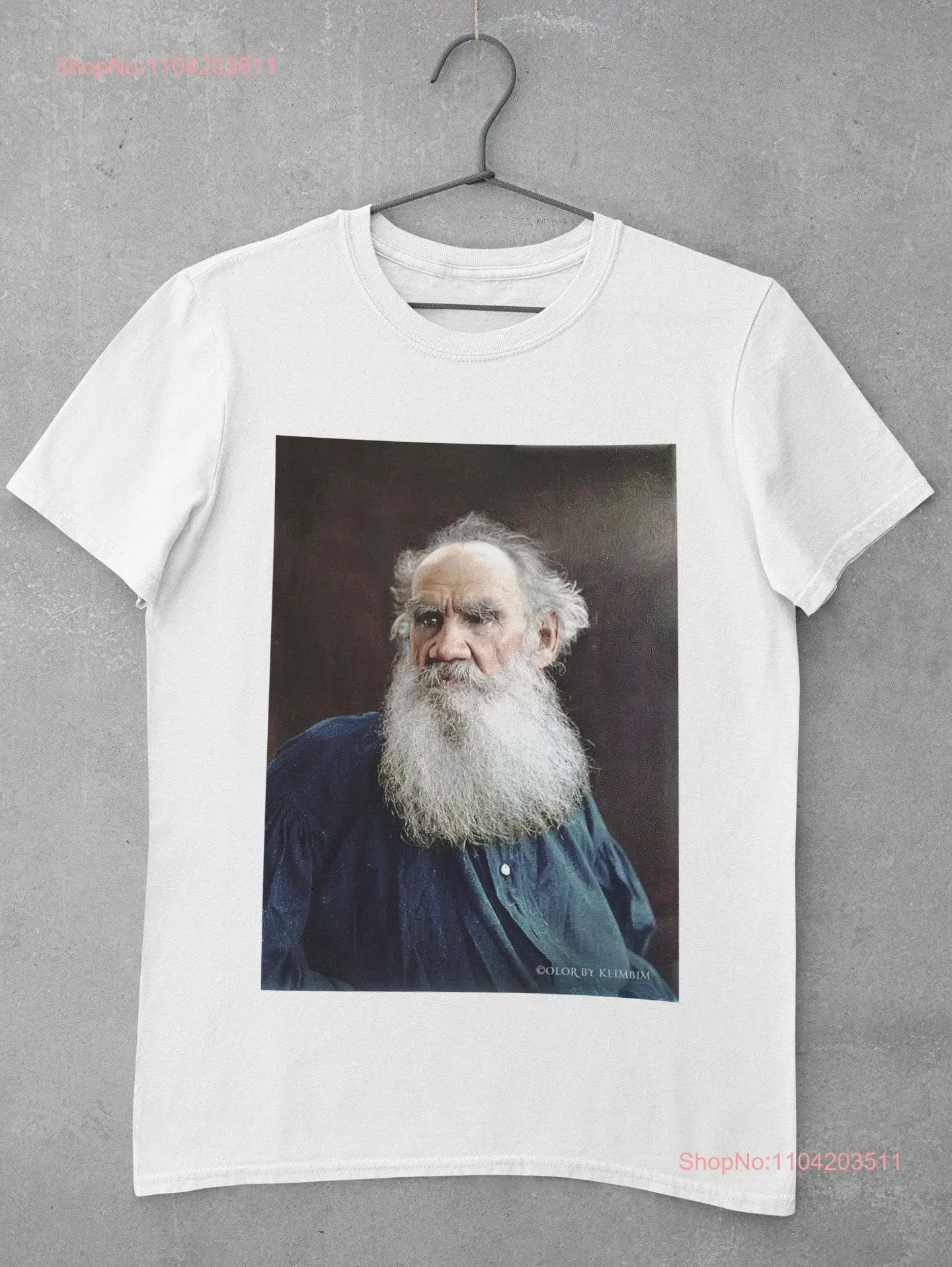 Leo Tolstoy art print tee unisex white heavy cotton t shirt Vintage lover Russian painter long or short sleeves