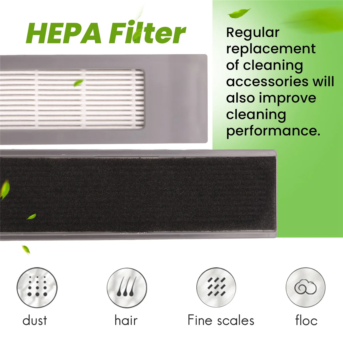 10 пар подходят для Ecovacs Deebot OZMO T5/N8/N5/T8/DV35/DJ65/T9, аксессуары для подметальных роботов, HEPA-фильтр, хлопок # A66K