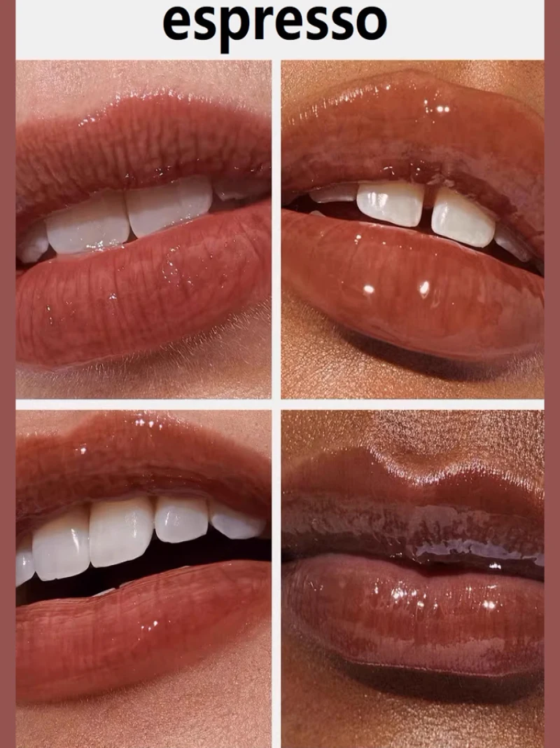 Punk lipstik cair coklat tua, kosmetik rias wajah minyak bibir Mineral transparan pelembab tahan lama