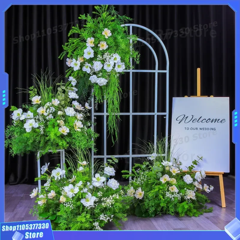 Artificial Greenery Wall Hanging Fake Flowers for Wedding Backdrop Decoration Bionic Plant Arrangement Floor Standing Mori