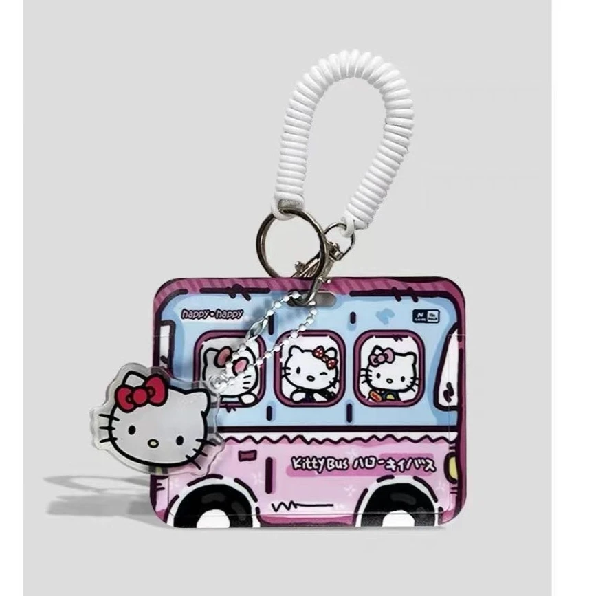 Hello Kitty Card Sleeve Anime Peripheral Cute Originality Bus Campus Card Sleeve Student Delicate Meal Card Birthday Present New