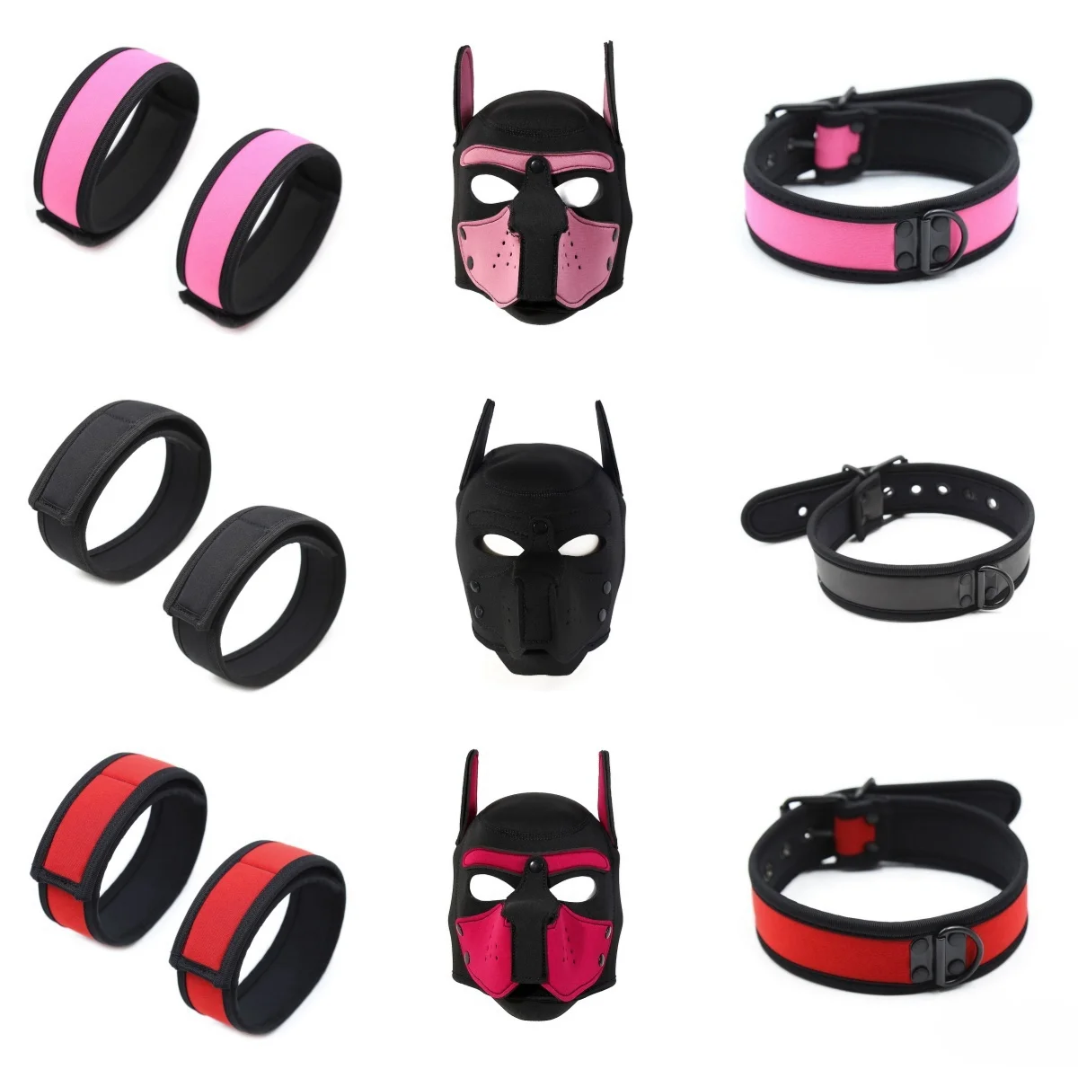 10 Colors Puppy Cosplay Armband Costumes of Padded Dog Mask Full Head Hood Mask With Ears For Men Women Dog Role Play Games