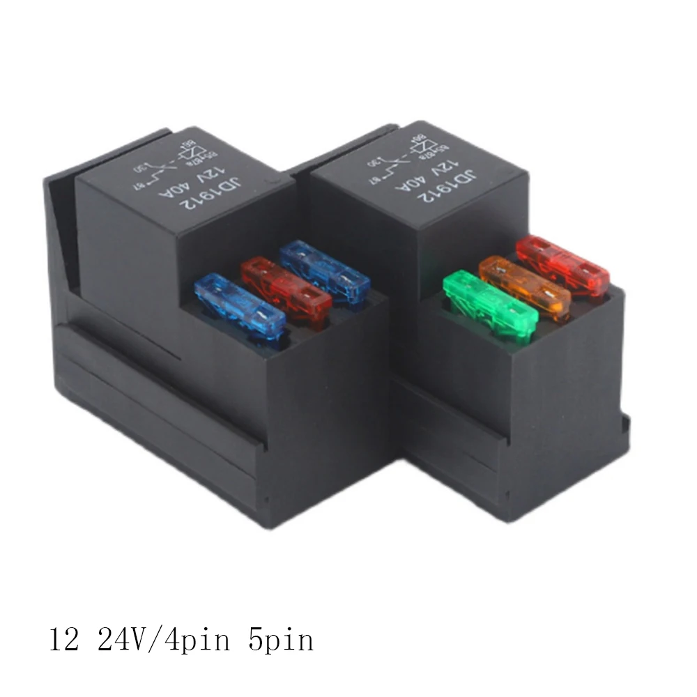 DC12V 24V 40A 3-Way Relay High Temperature Resistance 4pin 5pin Waterproof Automotive Relay With Fuse Holder  For Cars And Ships