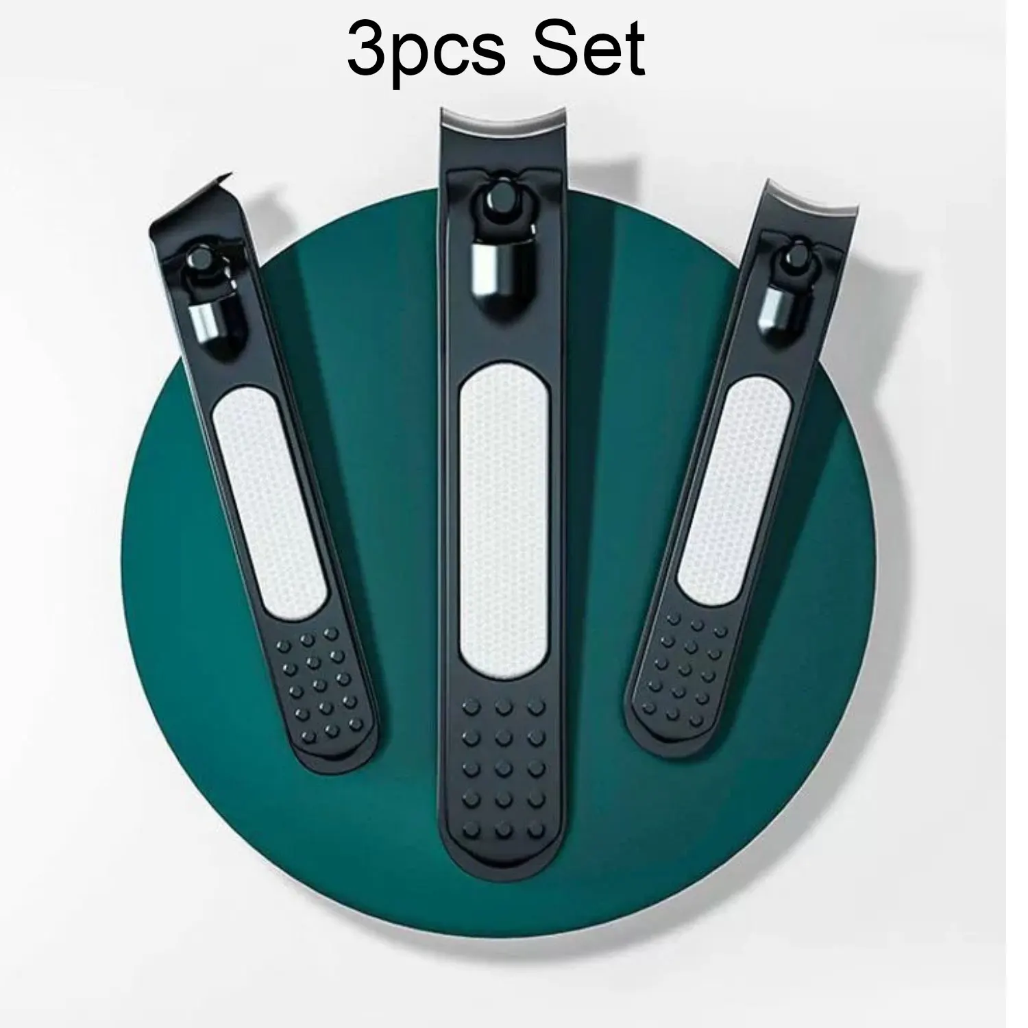 3pcs Black Nail Clippers Kit, Ultra Sharp Sturdy Fingernail 