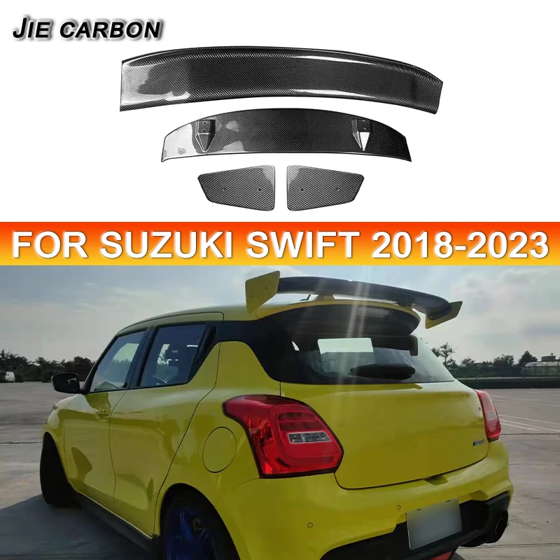 For Suzuki Swift sport  ZC33S 2018-2024 carbon fiber/fiberglass rear spoiler tailgate body kit auto parts diffuser