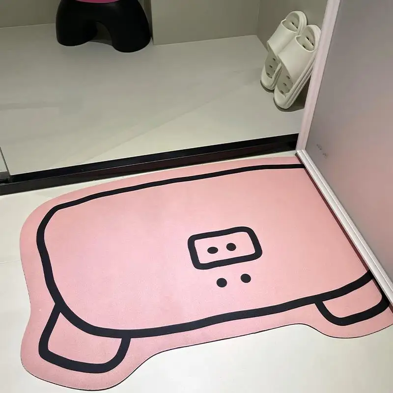 

Absorbent Qui-Drng Batoom Mat Silicon Dendroid Non-Slip Kitchen Floor Carpet Home Use Cartoon Pattern Printed Rug