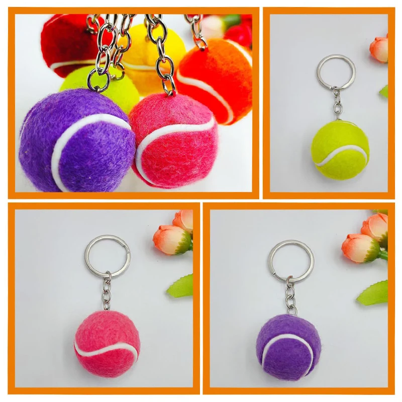 30Pcs Tennis Keychain Tennis Match Gifts Backpack Keychain Hawaiian Party Favors Gifts Mini Tennis Ball Keychains