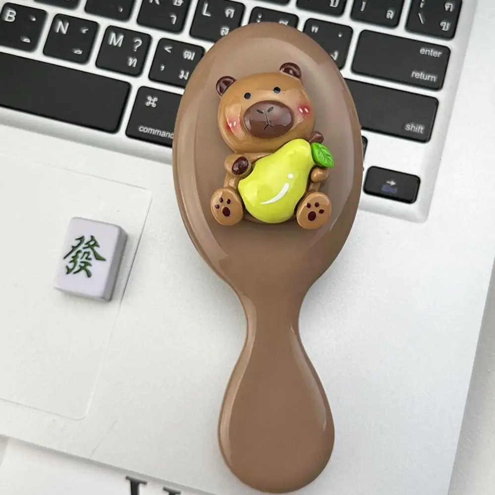 Hair Combs Head Massage Capybara Air Cushion Comb Anti-Static Handle Capybara Bow Comb Cartoon Cute Kapibala Airbag Comb Girl