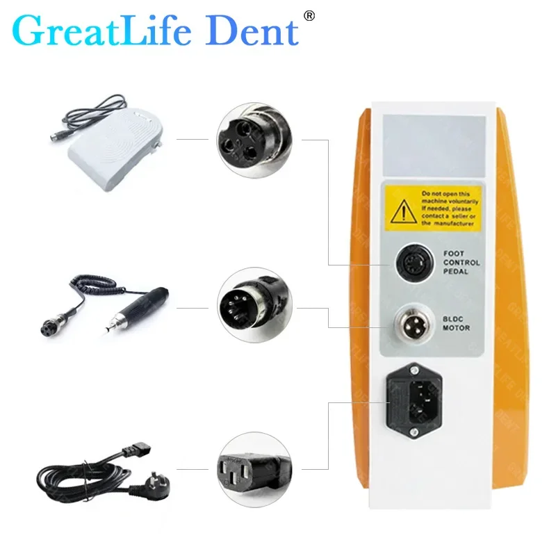 Greatlife-dentブラシレス歯科用マイクロモーター、高速マイクロモーター、ハンドピースドリル、研磨機、60000rpm