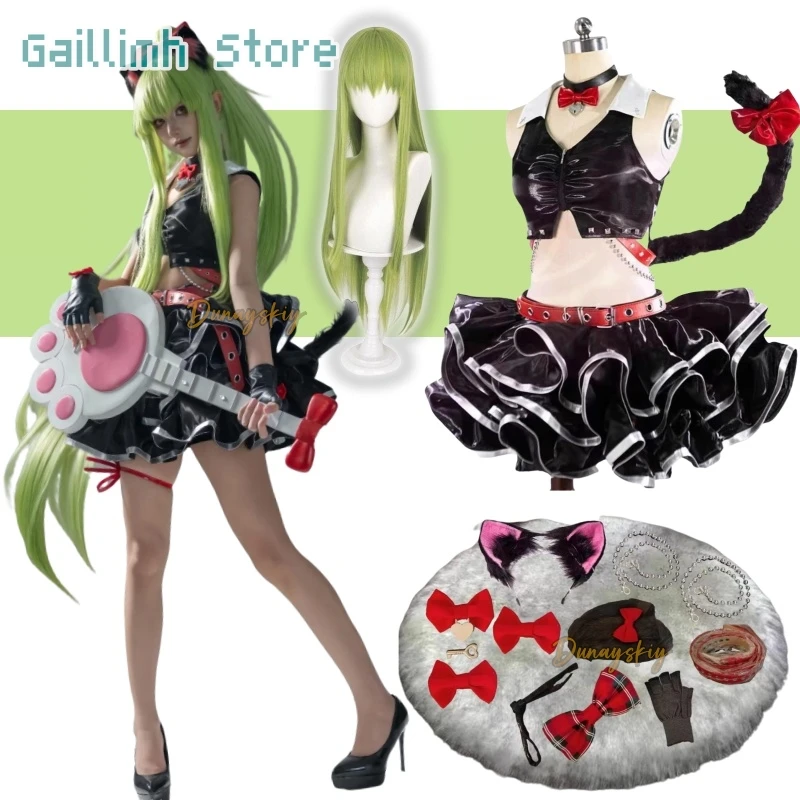 

CC From Code Cosplay 할로윈 의상 C.C Cat Band Anime Sexy Lolita 할로윈 의상s Women Halloween Role Party Sexy Outfit For Girls