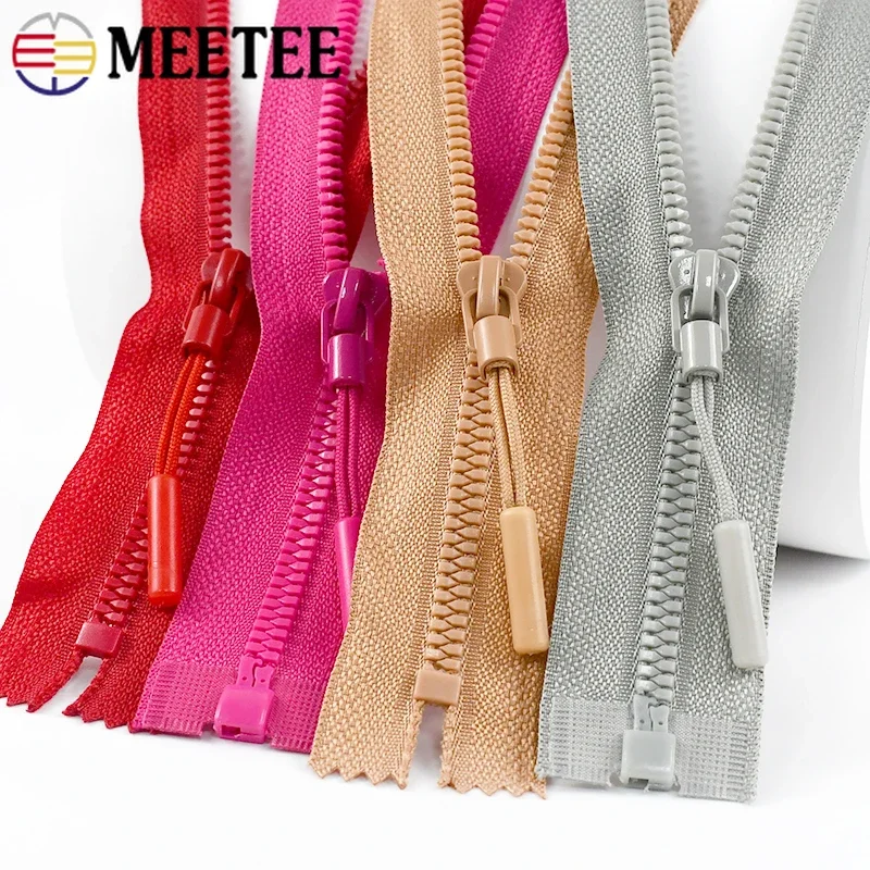 2/5/10Pcs Meetee 5# Resin Zipper 15/20/25cm Close-End 40-80cm Open-End for Sewing Bag Garment Clothes Closure Zippers Repair Kit