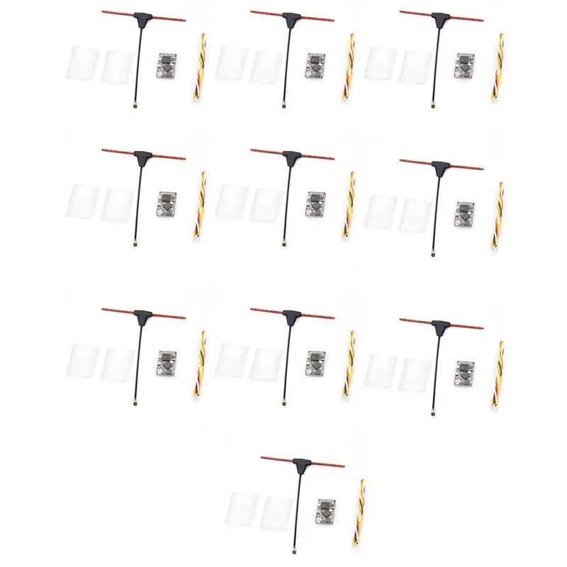 A49K-10PCS ELRS Receiver 2.4Ghz NANO Expresslrs Receiver CRSF With T-Type Antenna For RC FPV Traversing Drones Parts
