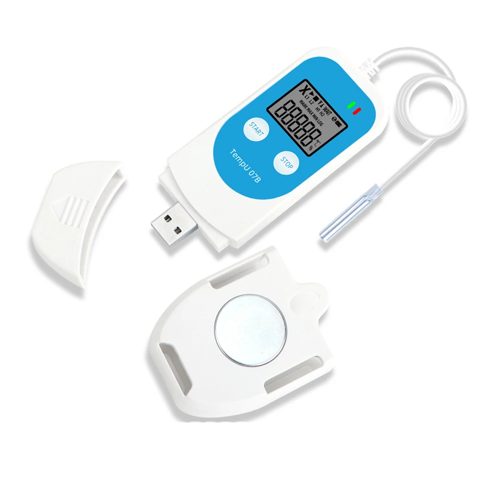 Portable Temperature Relative Humidity Data Logger USB Interface LCD Display For Refrigerator Container Laboratory Storage Monit
