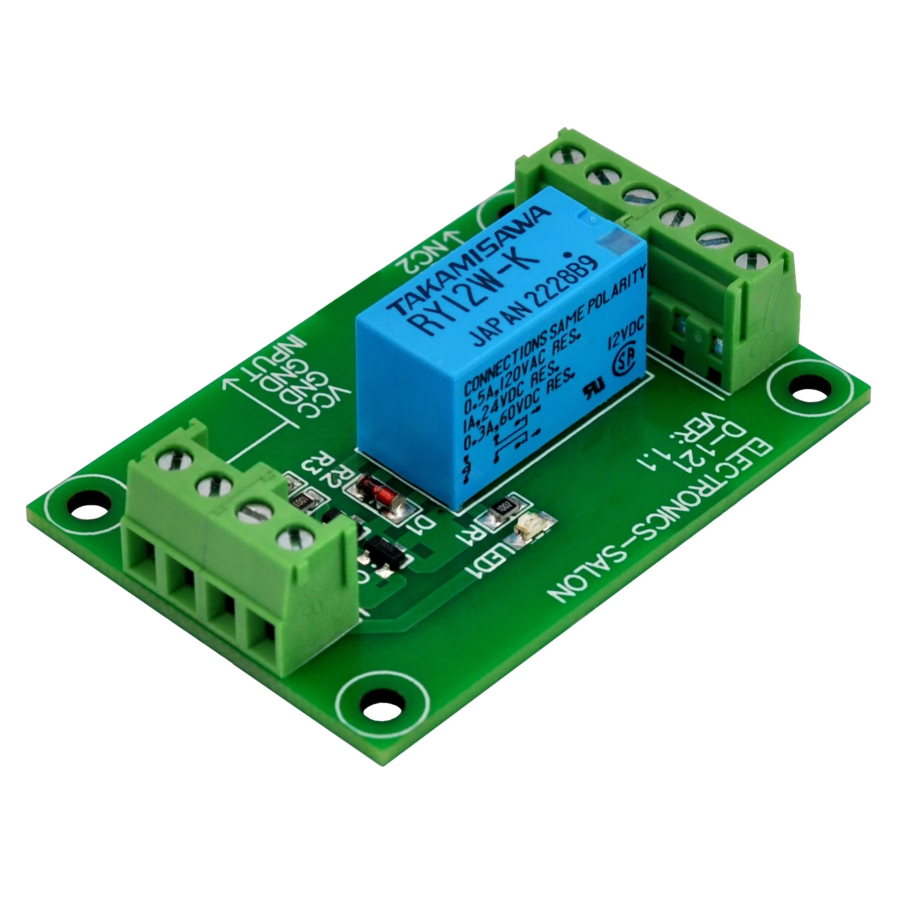 DPDT Signal Relay Module, 12Vdc, RY12W-K Relay. Has Assembled.
