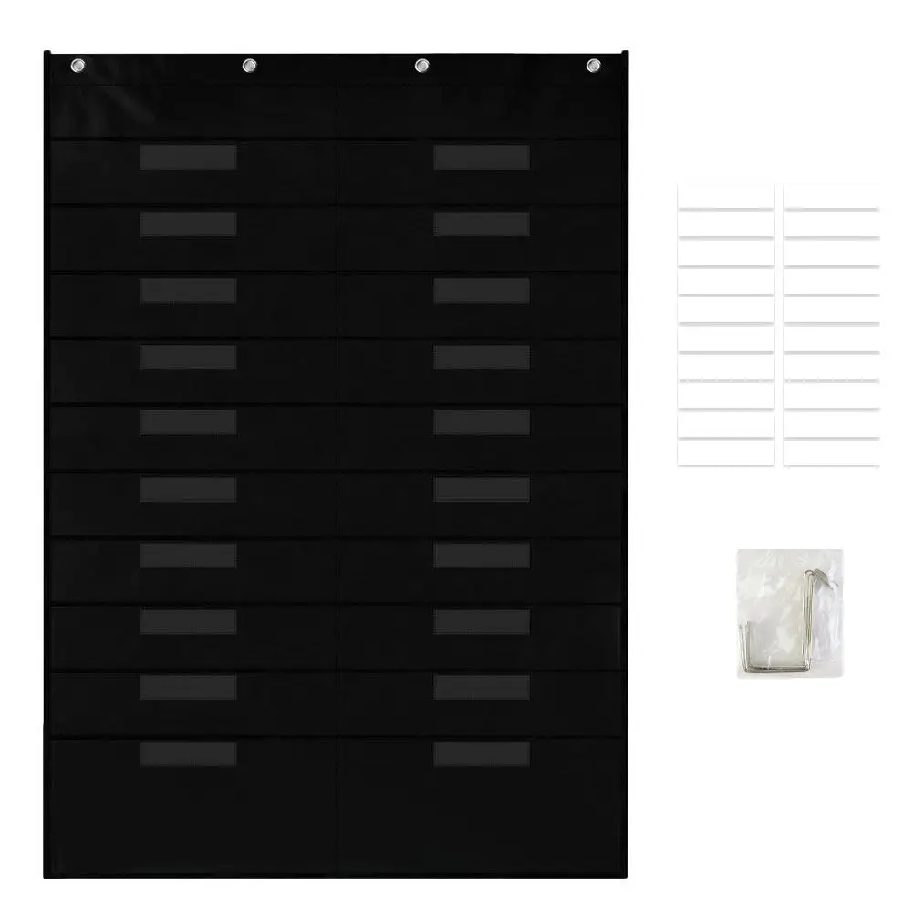 

Black Over The Door Wall File Organizer Large Capacity Pocket Holder for Classroom Office Mail Magazine Documents Classroom