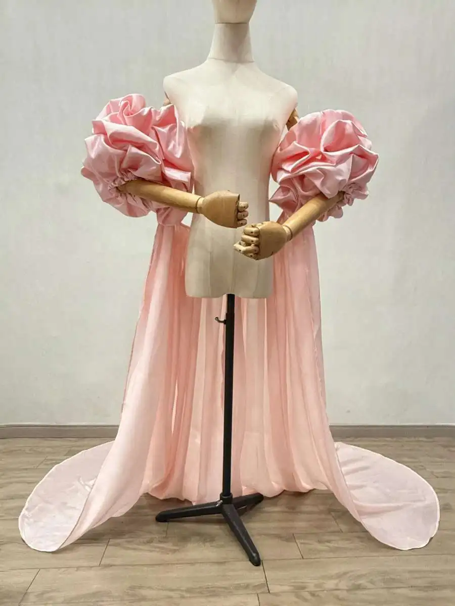 chale-en-satin-rose-avec-manches-bouffantes-accessoire-de-robe-de-soiree-leger-personnalise-nouveau-modele