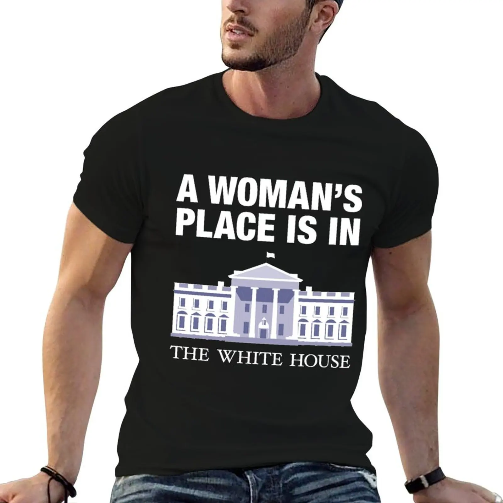 White House Washington D.C T-Shirt man graphic t shirt t shirt man casual t shirts for man pack cotton T-shirt