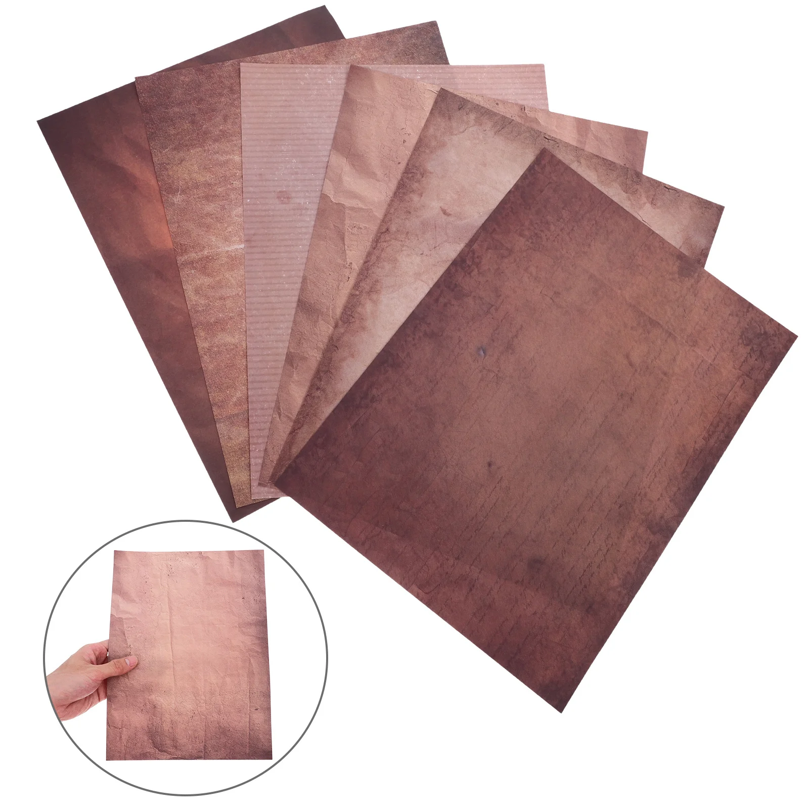 

48 Sheets Retro Writing Paper Aged Brown Parchment Style Printable Stationery for Letter Writing Invitations Scrapbooks Craft