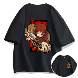 Anime Naruto T-shirt Gaara Printed Men's and Women's T-shirt Leisure Sports Street Student Couple T-shirt