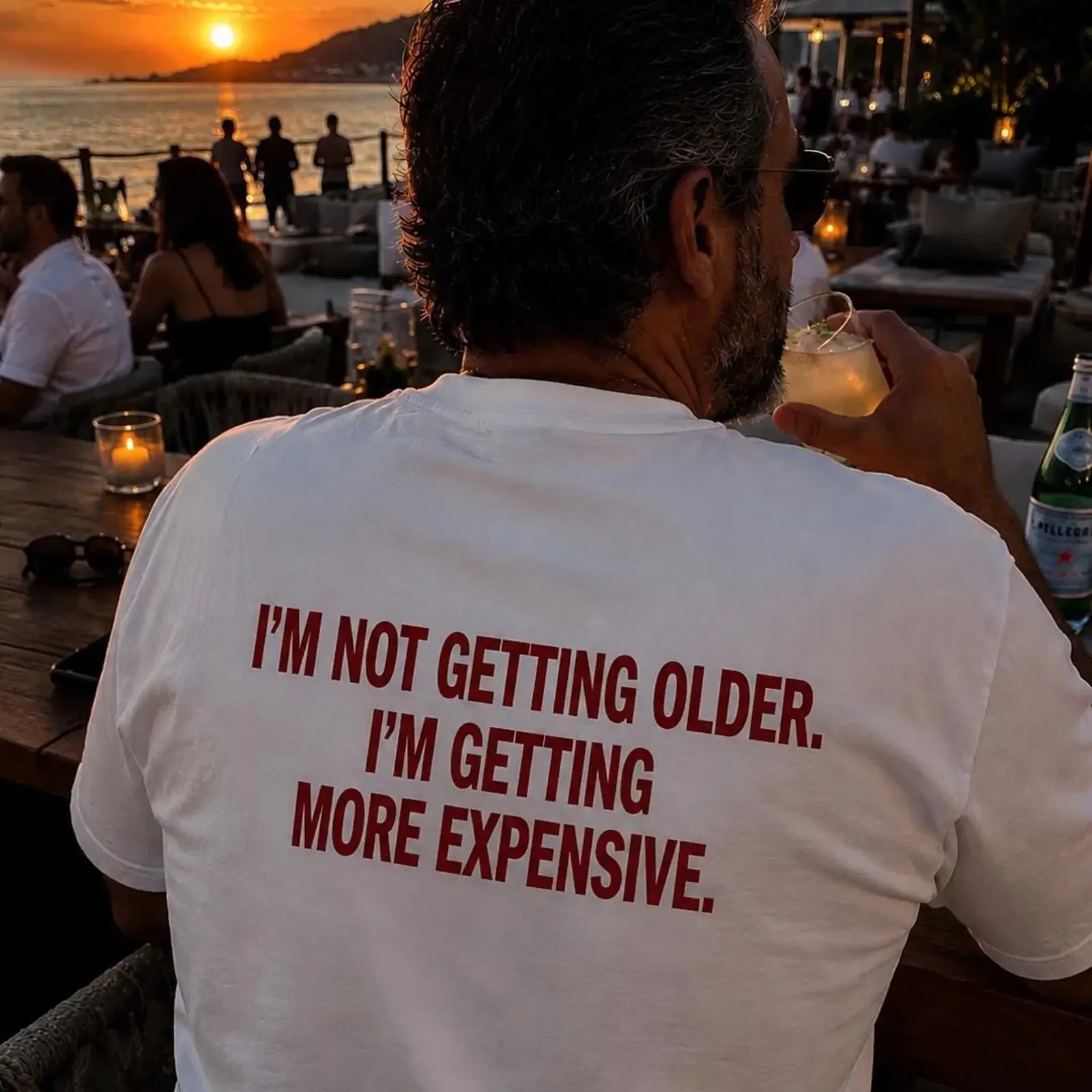 I'm Not Getting Older More Expensive T Shirt Funny Aging Birthday Middle Age Humor  vintage Washed graphic Stretched
