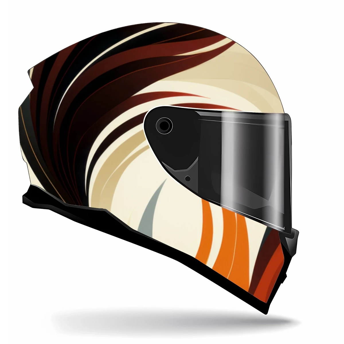 Classic Curves Swirl Sleek Full Helmet Wrap Sticker Motorcycle Helmet Racing Graphic Decal Vinyl Wrap Helmet Decorative Sticker