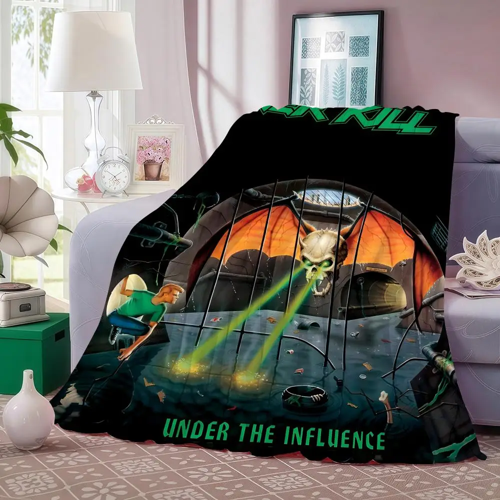 

Плед Rock Band O-over KillS из фланели, пушистый, мягкий, теплый, приятный для кожи, для дивана, кровати, офиса, для сна зимой