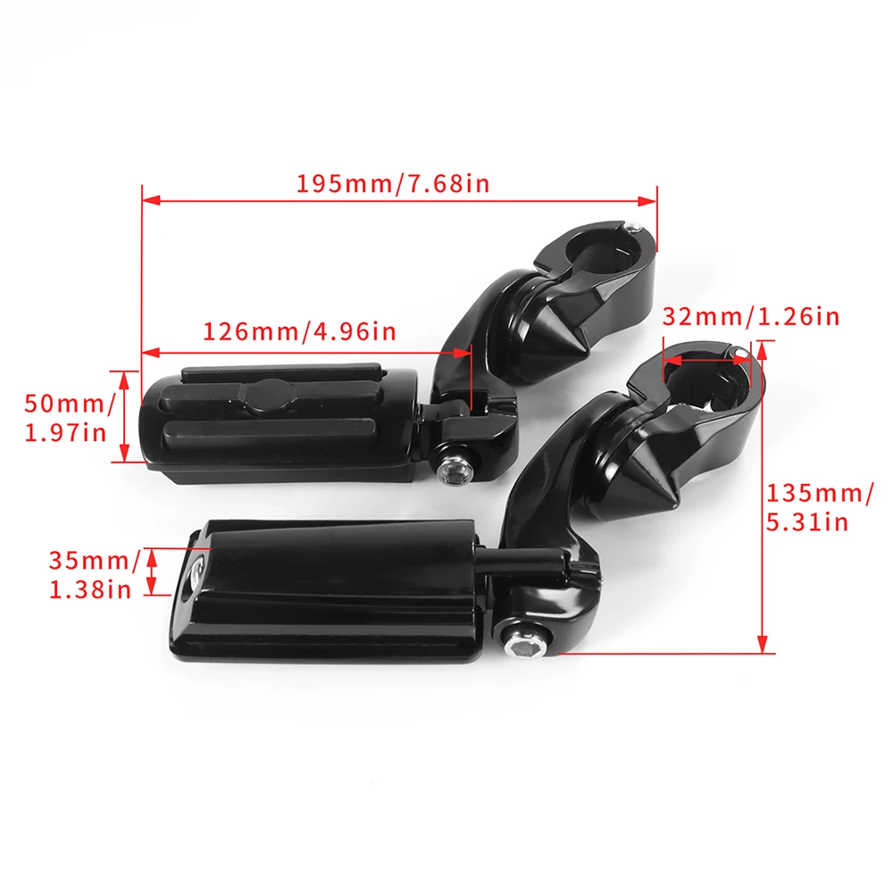 1 1/4" 32mm Motorcycle Foot Rest Highway Engine Guard Foot Pegs Mount Footrest For Harley Touring Honda Kawasaki Suzuki Yamaha image 6