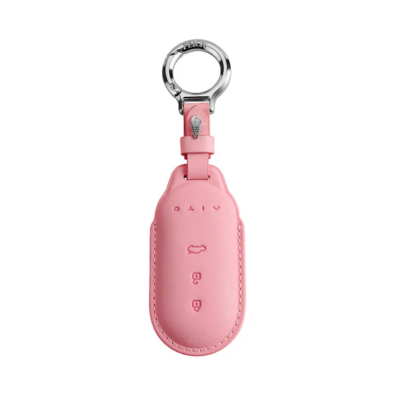 For Huawei AITO M5 M7 Car Interior Decoration Key Case Cover 2024, PU Leather Car Key Fob Shell, Smart Keychain,AITO Accessories
