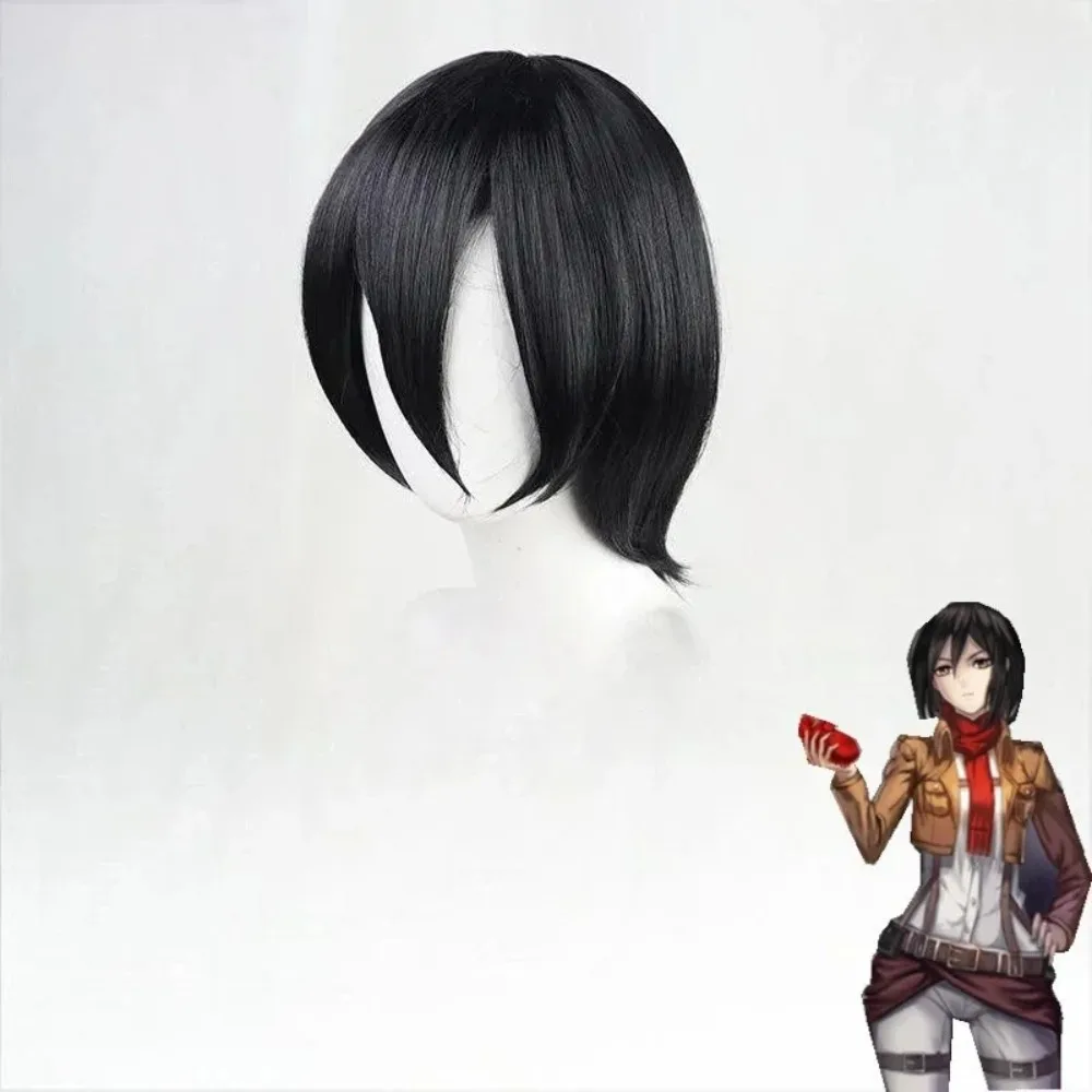 Mikasa·Ackerman Cos Short Hair Anime Attack on Titan Heroine Headgear Stage Woman Clothing Match Universal Contour The Face Wig