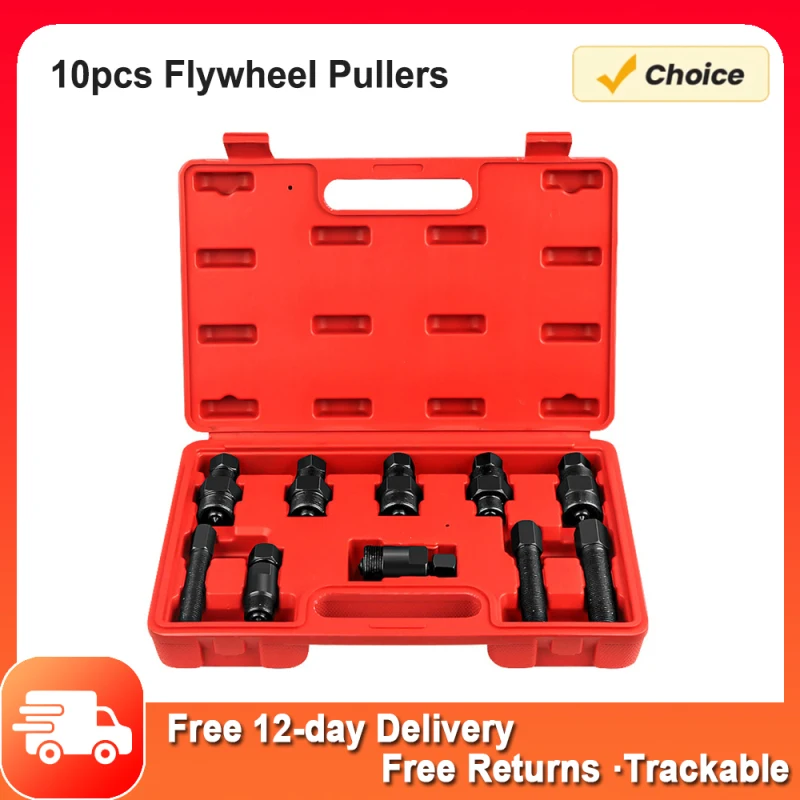 10pc Motorcycle Flywheel Driver Puller Tool Set Flywheel Extractor Motorcycle Engine Rotor Remover Moto Maintenance Accessory