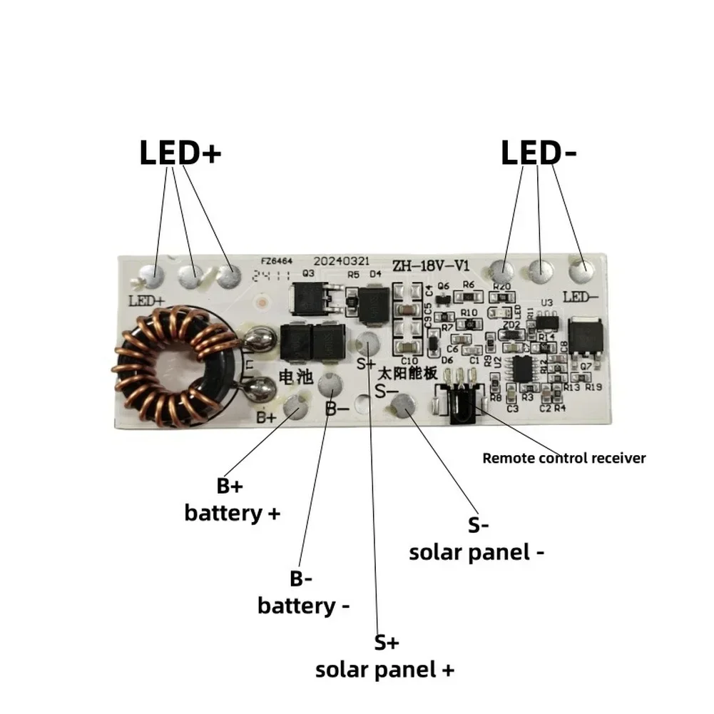 

For MPPT Solar Light Control Board 18V Input with Remote for Streetlights Supports 3 2V Lithium Iron Phosphate Battery