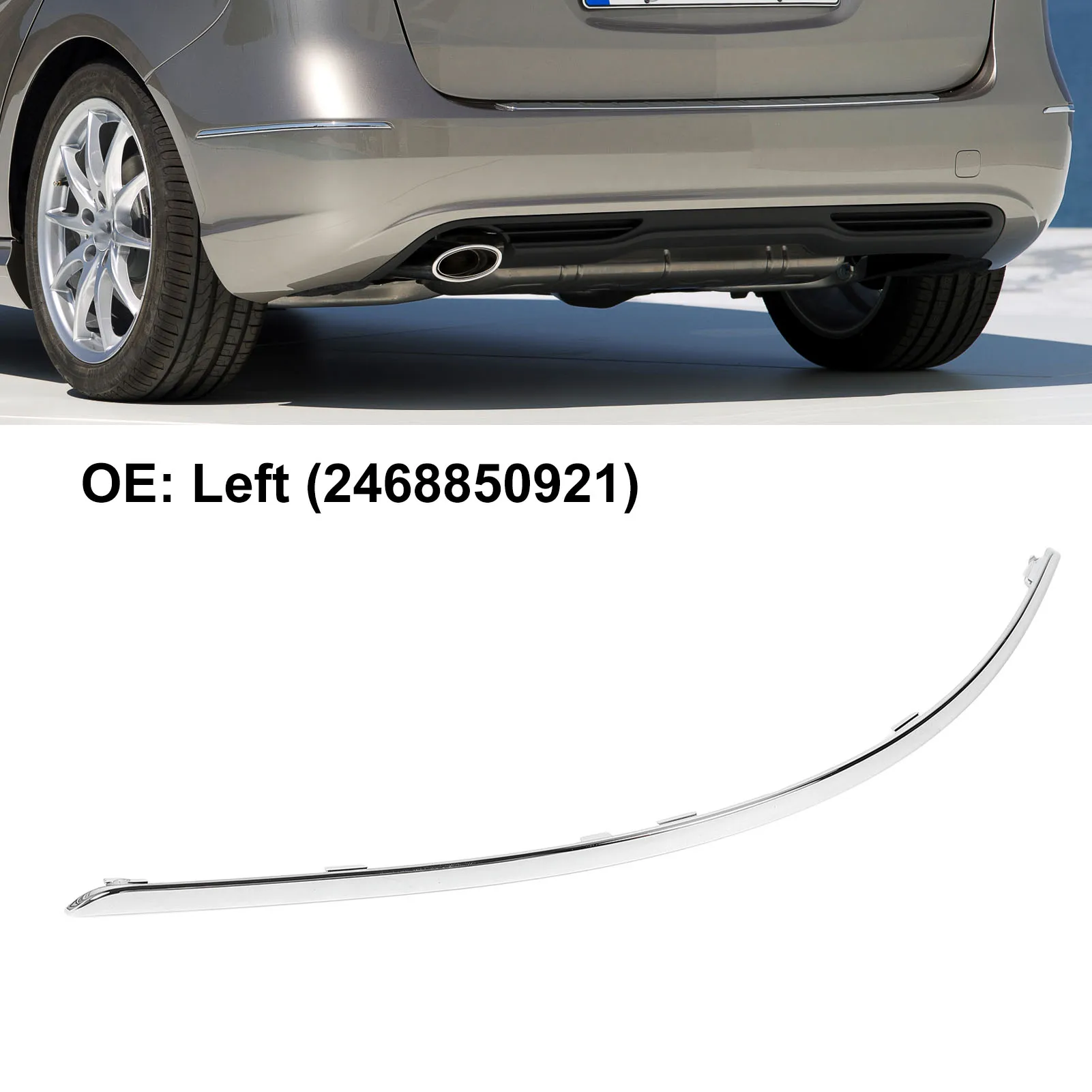 

Rear Bumper Strip Rear Bumper Molding Trim Wear Resistance Easy Installation High Toughness ABS for B‑Class W246 2011 To 2014