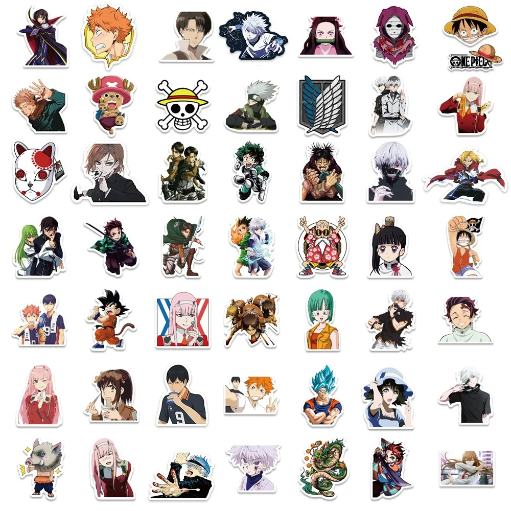 300Pcs/Set Mixed Anime Stickers PVC Waterproof Cartoon sticker DIY Graffiti Decals Laptop Car Bike Toy Sticker for Kids