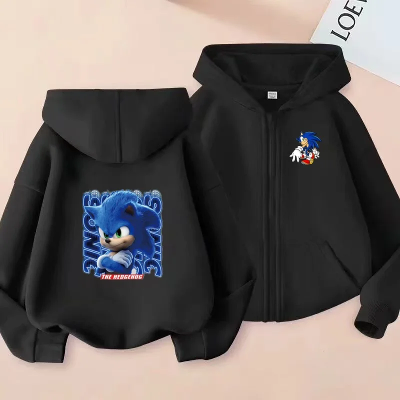 

3-12Year Boy Girls Supersonic Anime Cartoon Pattern Zipper Sweatshirr Long Sleeve Tops Clothing Hoodies Fashion Comfort Cardigan
