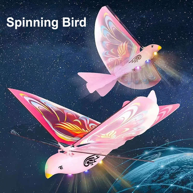 New Simulation Electric Flying Spinning Bird Free Flying Space Bird Model Parent-child Interactive Toy Children's Birthday Gift