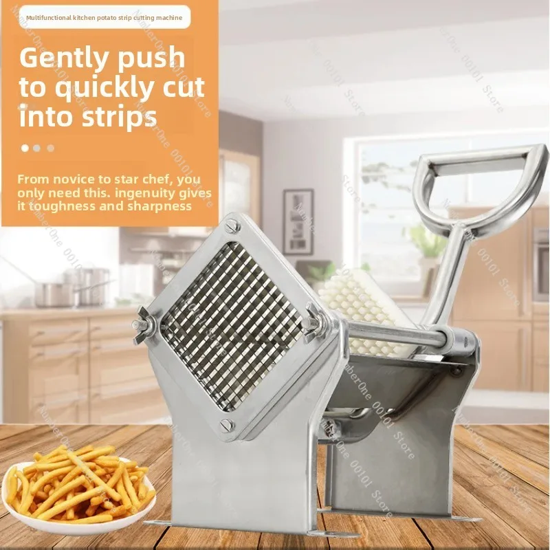 Full Stainless Steel Commercial Potato Cutter Manual French Fries Slicer Vegetable Strip Cutting Equipment For Catering