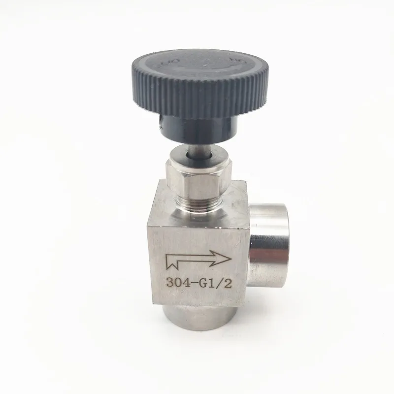 For 304 Stainless Steel Angle Needle Valve 1/41/2 Right Angle Wire Stop  2 Points Internal Thread Flow Adjustment Needle Valve