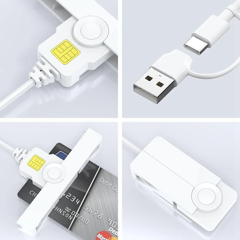 Smart CAC Card Reader USB A Type-C USB Common Access Tax Declaration SIM/ID/Bank Card Reader Common Access CAC Reader