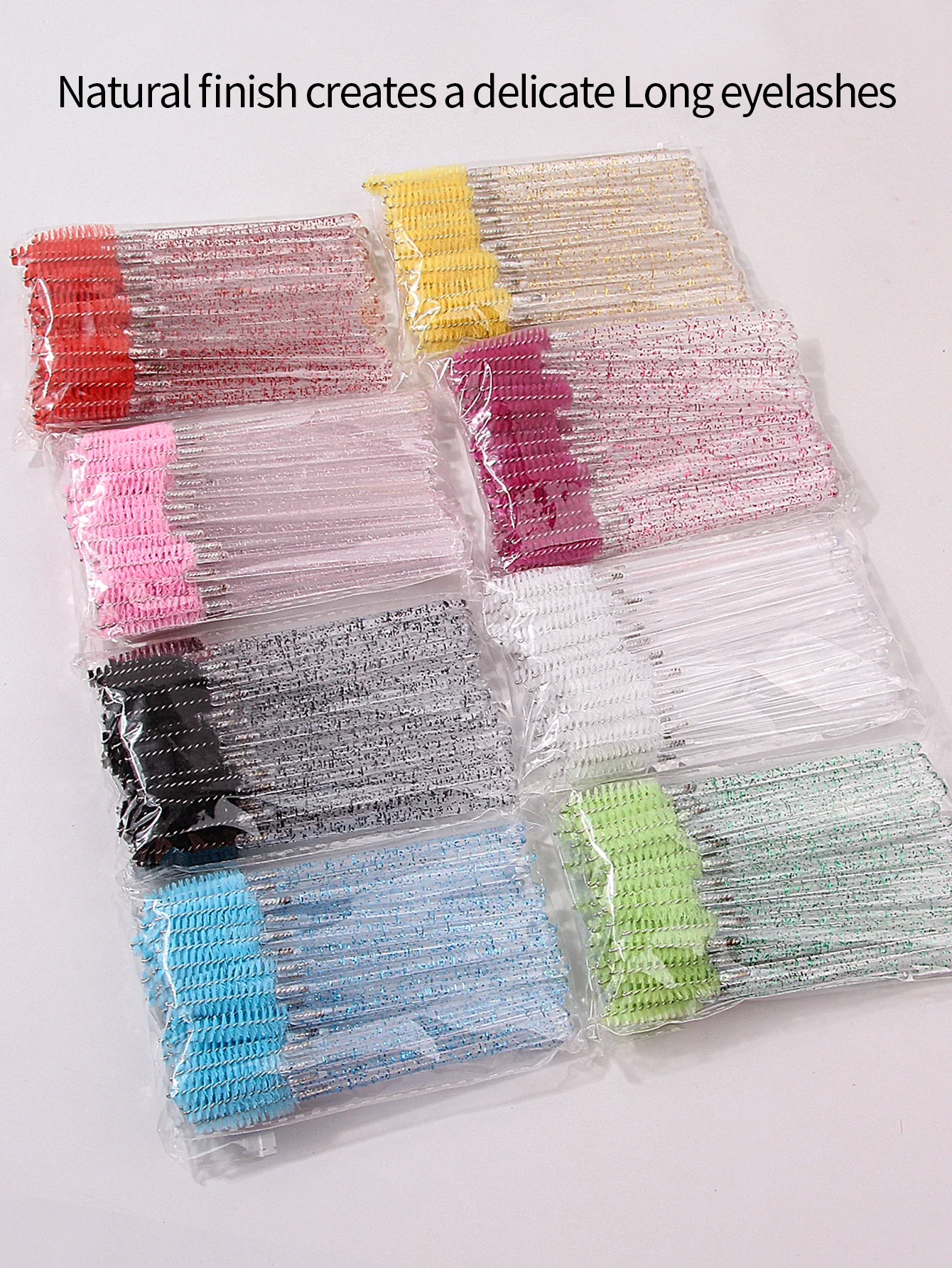 แปรงปัดขนตาแบบคริสตัล 50 ชิ้น ใช้ซ้ำได้ หวีขนตา หวีคิ้ว แปรงดัดขนตาแบบเกลียว อเนกประสงค์ พกพาสะดวก