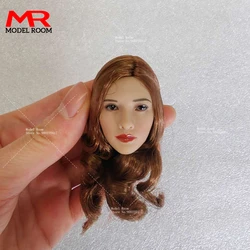 1/6 Scale Asian Beauty Head Sculpt Brown Long Hair Head Carving Model Fit 12'' Soldier Suntan Action Figure Body Dolls