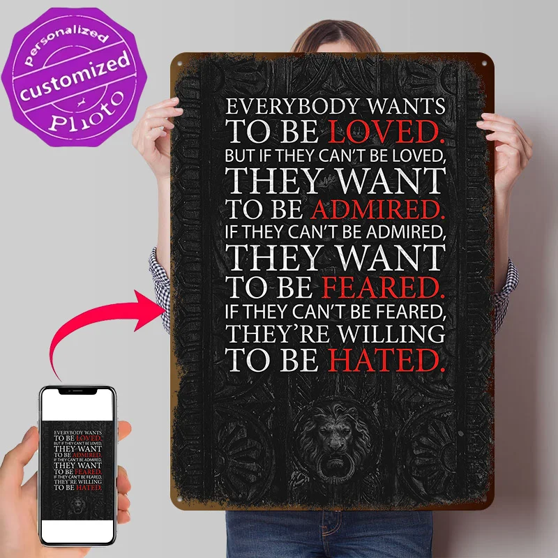 Feared Setup Decorations Admired Garage Decoration Room Loved Desk Decor Luxury Metal Wall Art Ornaments Interior Accessories