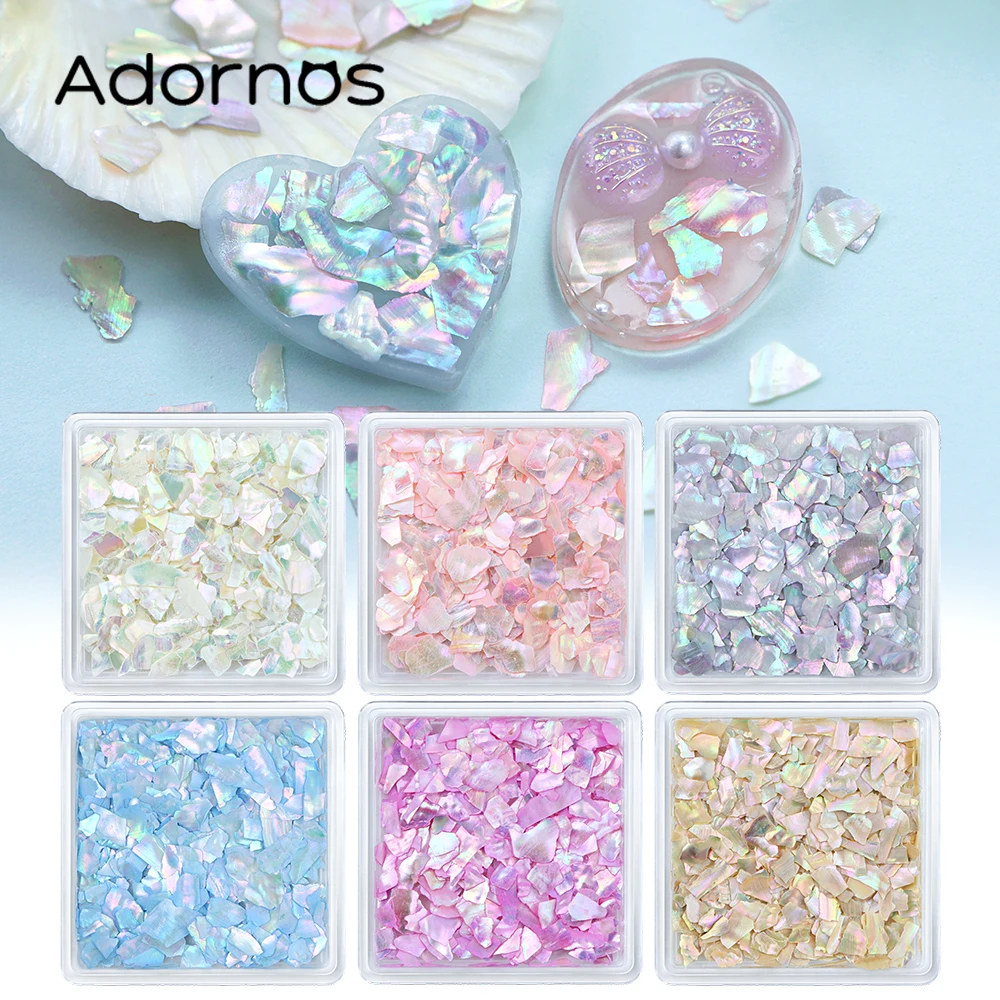 Irregular Aurora Seashell Slices Epoxy Resin Filling Sparkling Flakes Shell Fragments DIY Resin Mold Filler Summer Crafts Making