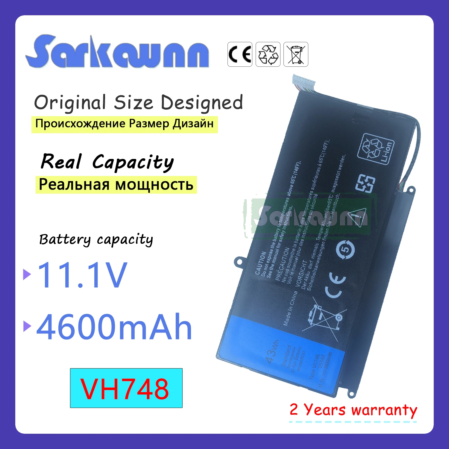 SARKAWNN laptop VH748 Battery For DELL Vostro 5560 Series 5470 Series 5480 Series 5460 Series