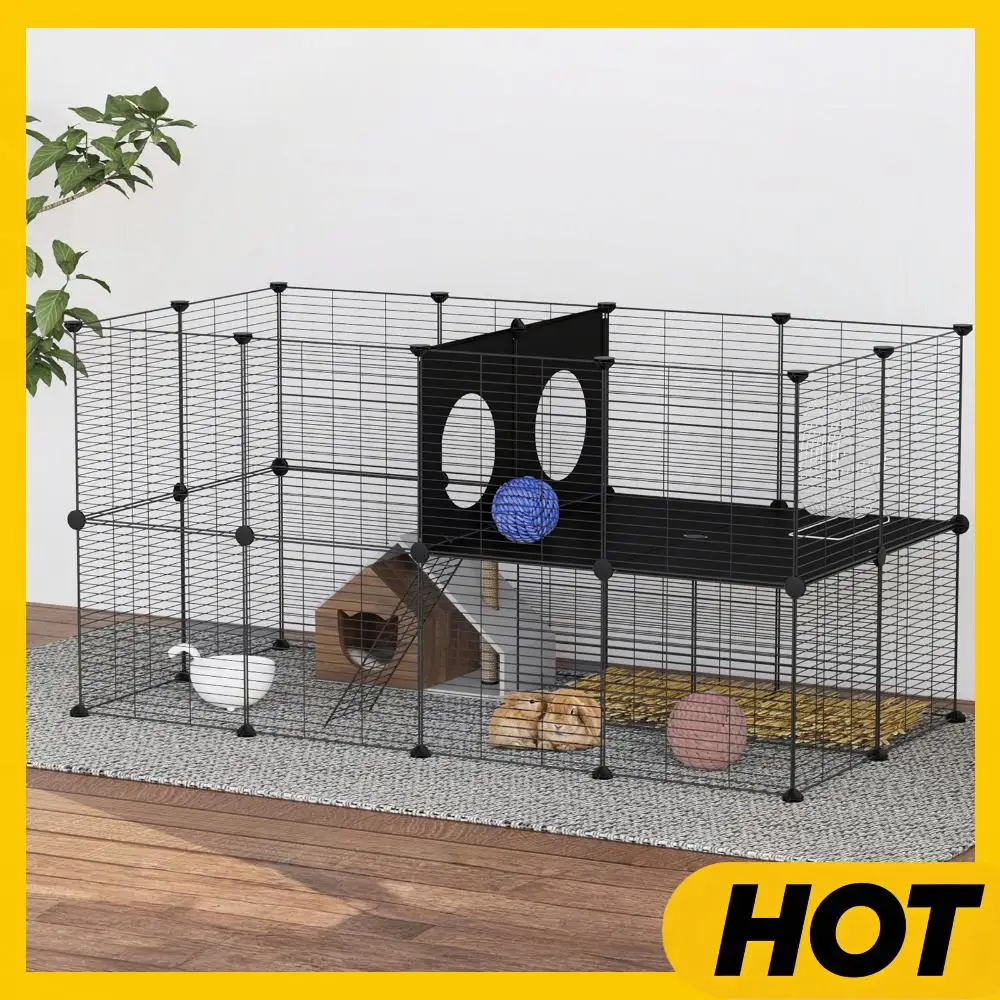 

Guinea Pig Cages 57.09x29.53x29.53in Metal Rabbit Cage Pet Playpen for Guinea Pigs/Bunny/Hedgehogs/Chickens