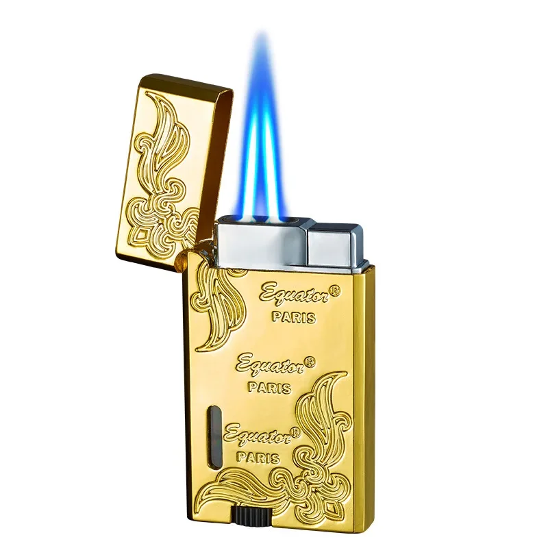 2026 Ping Sound Metal Lighter Turbo Jet Cigarette Lighters Torch Windproof Gas Inflatable Butane Straight Flame Lighter Men Gift view 6