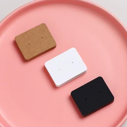 50 Uds 4,5x3,5 cm blanco marrón negro cartón de exhibición en blanco para joyería pendientes tarjetas pequeñas empresas suministros de embalaje al por mayor