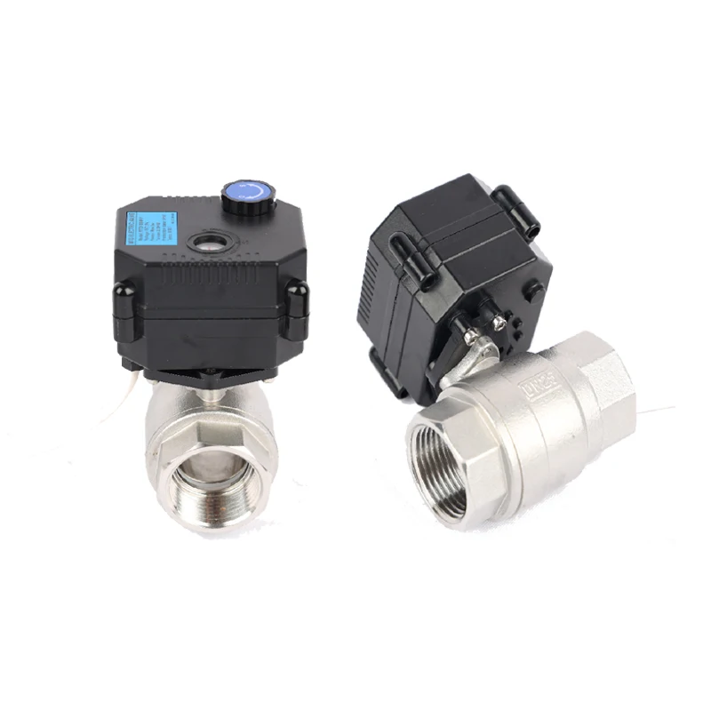 Mini Elétrica Controle Motorizado Fluxo de Controle, verdadeira União Ball Valve, Aço inoxidável, 2 Way, 24V, 12V, DC, IP67 Avaliado, DN25